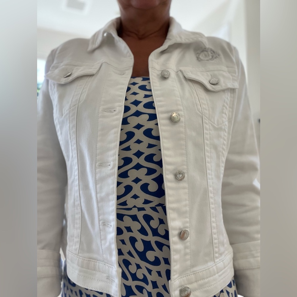 White jeans jacket